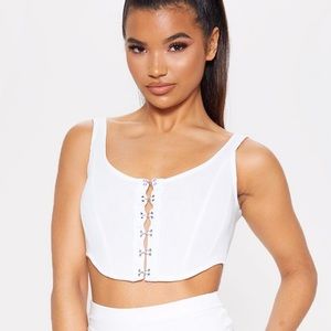 Pretty little thing white corset top
